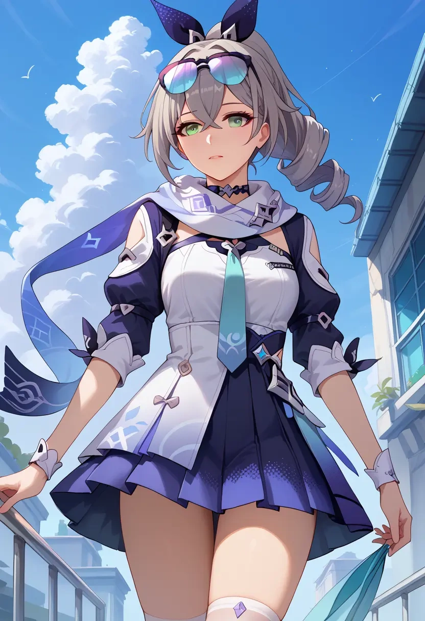 star rail,silver wolf,spring,student uniform,blouse  - 